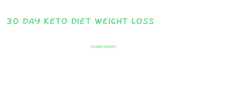 30 Day Keto Diet Weight Loss