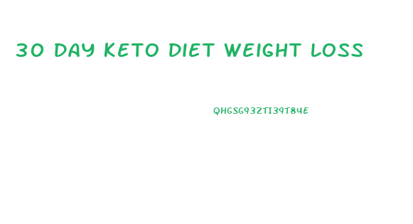 30 Day Keto Diet Weight Loss