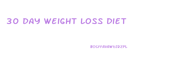 30 Day Weight Loss Diet