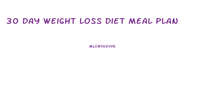 30 Day Weight Loss Diet Meal Plan