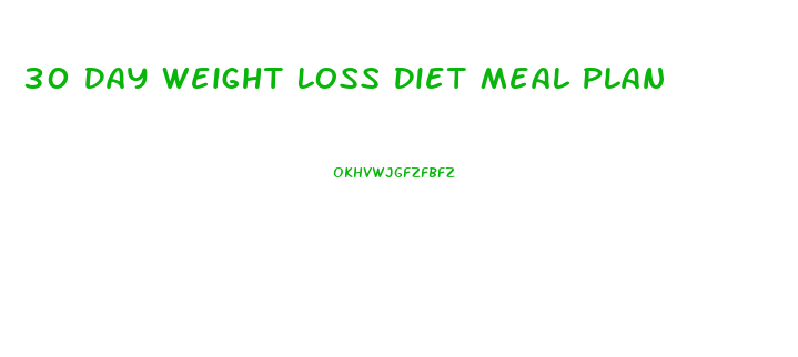 30 Day Weight Loss Diet Meal Plan