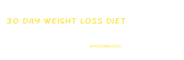 30 Day Weight Loss Diet