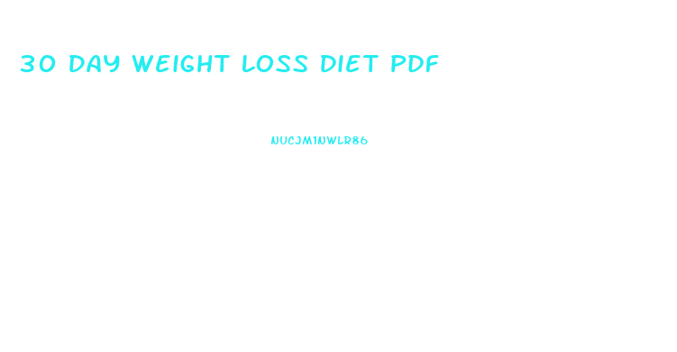 30 Day Weight Loss Diet Pdf