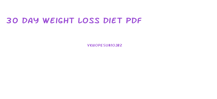 30 Day Weight Loss Diet Pdf