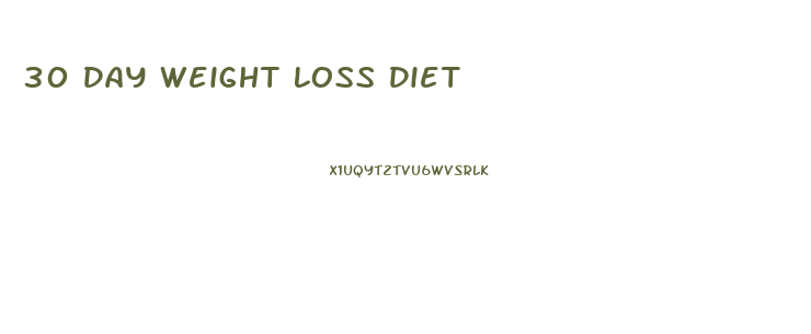 30 Day Weight Loss Diet