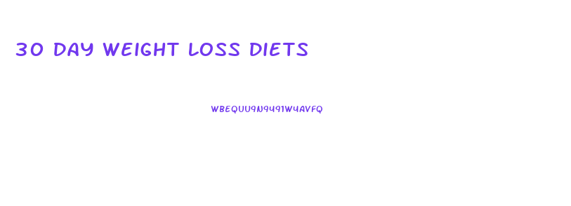 30 Day Weight Loss Diets