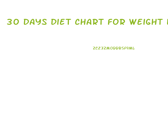 30 Days Diet Chart For Weight Loss
