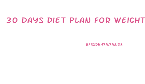 30 Days Diet Plan For Weight Loss Pdf