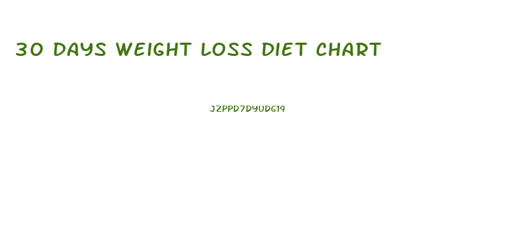 30 Days Weight Loss Diet Chart