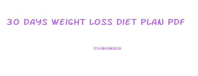 30 Days Weight Loss Diet Plan Pdf