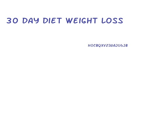 30 day diet weight loss