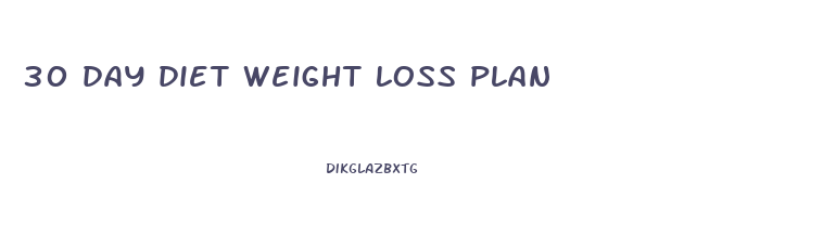 30 day diet weight loss plan
