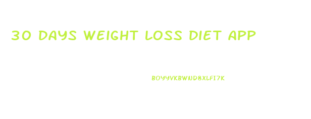 30 days weight loss diet app