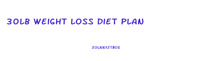 30lb Weight Loss Diet Plan