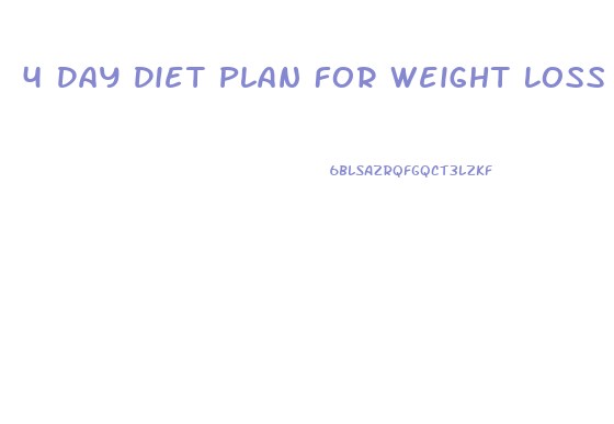 4 Day Diet Plan For Weight Loss