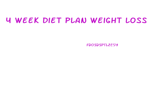 4 Week Diet Plan Weight Loss