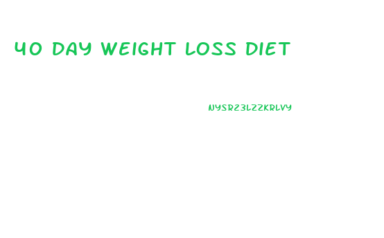 40 Day Weight Loss Diet