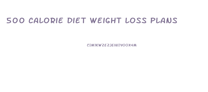 500 Calorie Diet Weight Loss Plans