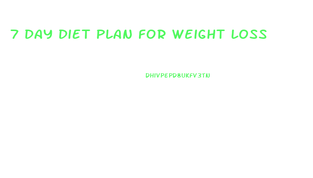 7 Day Diet Plan For Weight Loss