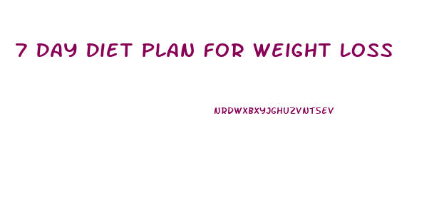 7 Day Diet Plan For Weight Loss