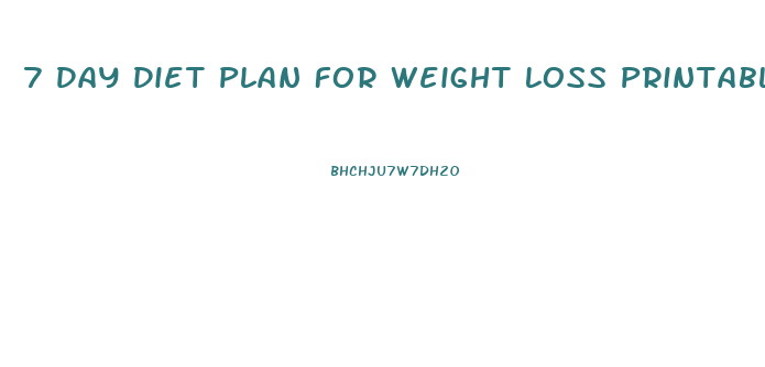 7 Day Diet Plan For Weight Loss Printable
