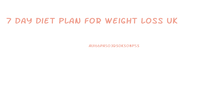 7 Day Diet Plan For Weight Loss Uk