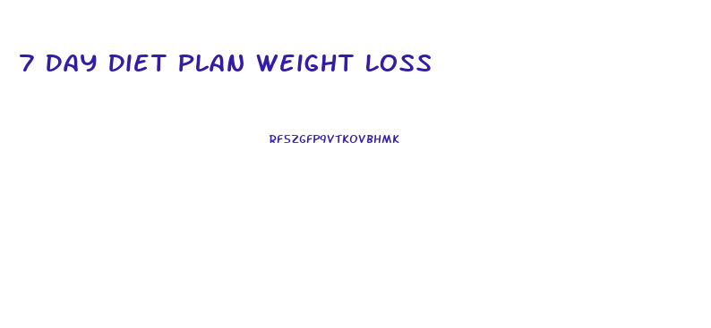 7 Day Diet Plan Weight Loss