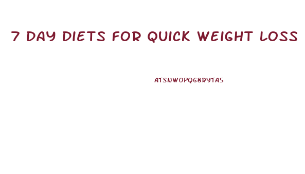 7 Day Diets For Quick Weight Loss