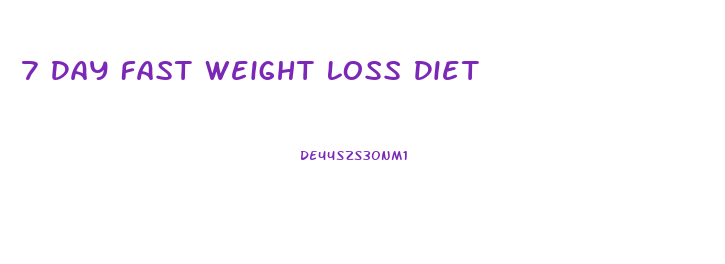 7 Day Fast Weight Loss Diet