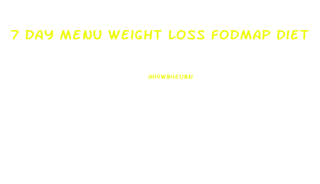 7 Day Menu Weight Loss Fodmap Diet