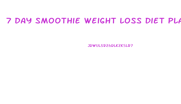 7 Day Smoothie Weight Loss Diet Plan Pdf Download