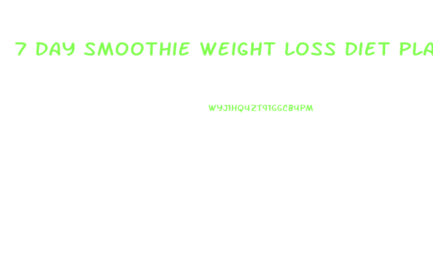 7 Day Smoothie Weight Loss Diet Plan Pdf Download