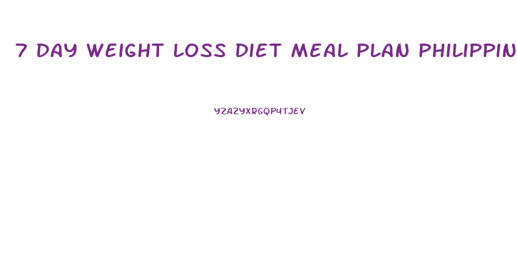 7 Day Weight Loss Diet Meal Plan Philippines