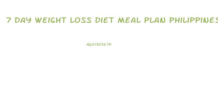 7 Day Weight Loss Diet Meal Plan Philippines