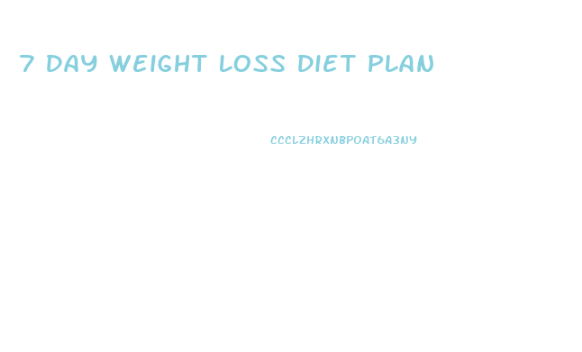 7 Day Weight Loss Diet Plan