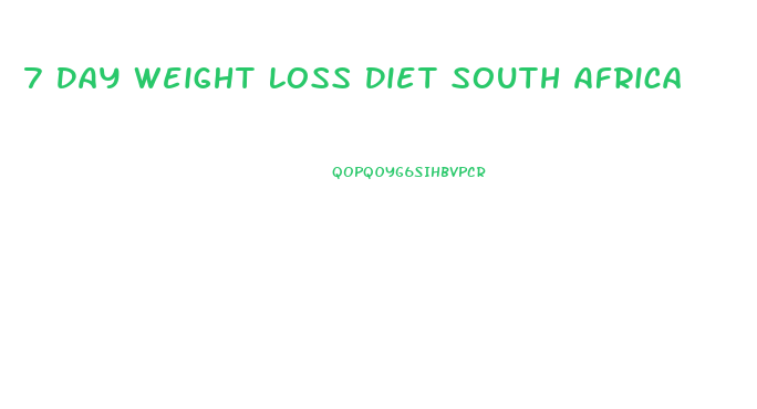 7 Day Weight Loss Diet South Africa