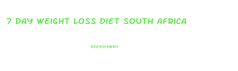 7 Day Weight Loss Diet South Africa
