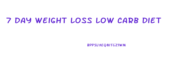7 Day Weight Loss Low Carb Diet