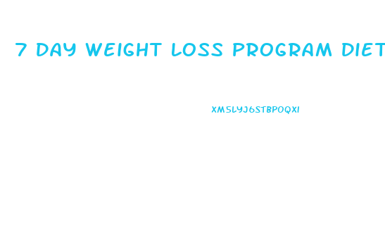 7 Day Weight Loss Program Diet