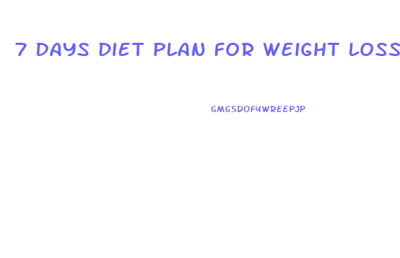 7 Days Diet Plan For Weight Loss Chart