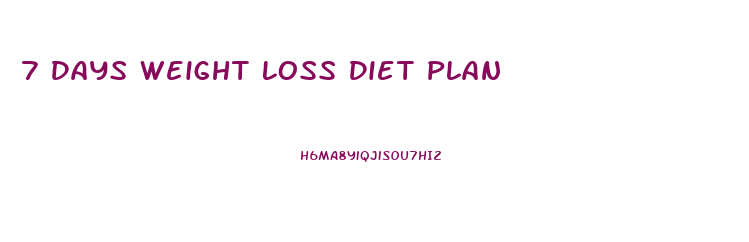 7 Days Weight Loss Diet Plan