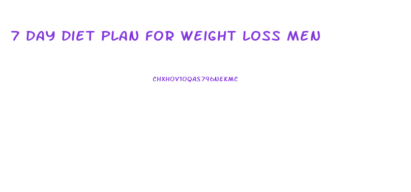 7 day diet plan for weight loss men