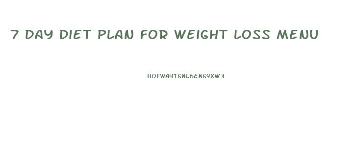 7 day diet plan for weight loss menu
