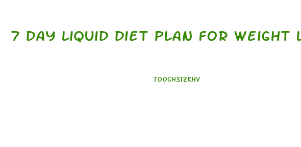 7 day liquid diet plan for weight loss