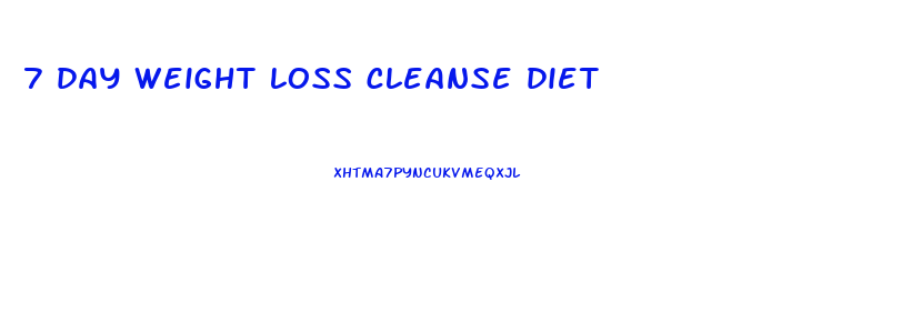 7 day weight loss cleanse diet