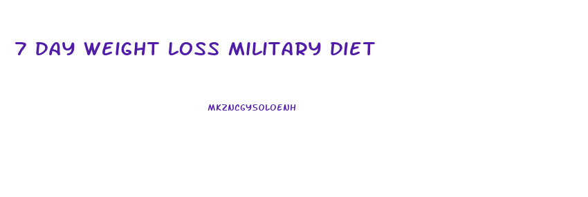7 day weight loss military diet