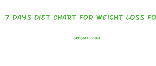 7 days diet chart for weight loss for female