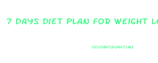 7 days diet plan for weight loss non vegetarian