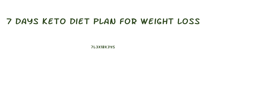 7 days keto diet plan for weight loss