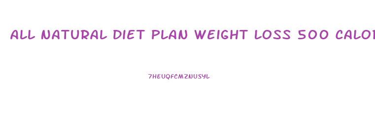 All Natural Diet Plan Weight Loss 500 Calories A Day
